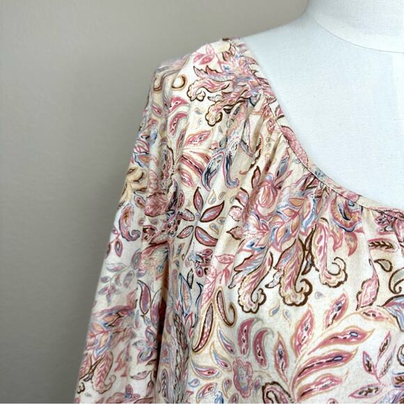 LAUREN RALPH LAUREN Boho Floral Paisley Cotton Top Women’s Size XL - Picture 8 of 13